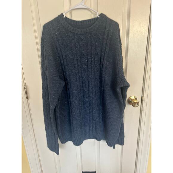 FAT FACE Blue Cable Knit Sweater Wool Blend Mens Size XXL NWT - Picture 1 of 3
